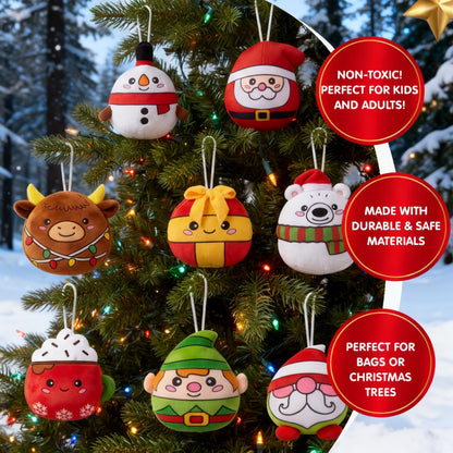 Hanging Plush Christmas Advent Calendar with 24 Tree Ornament Characters