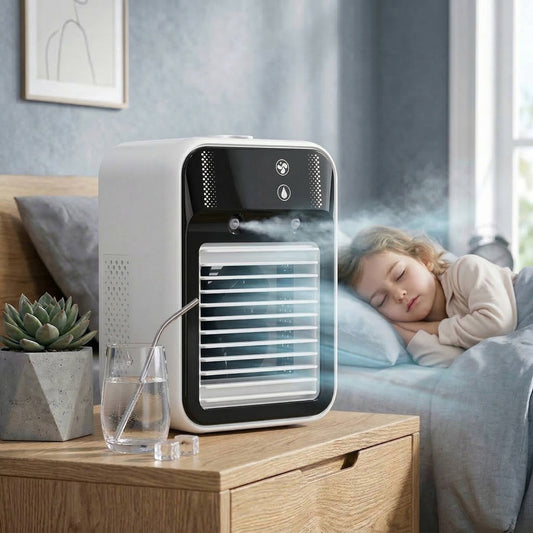 Portable Misting Air Cooler with Dual Nano Spray and Rechargeable Battery