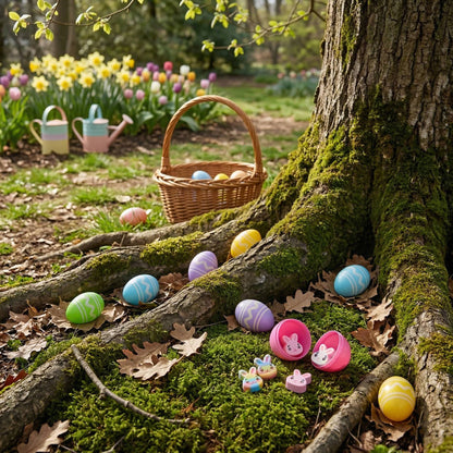 Easter Eggs with Rubber Erasers and Snap Closure, 48 Piece Set for Kids