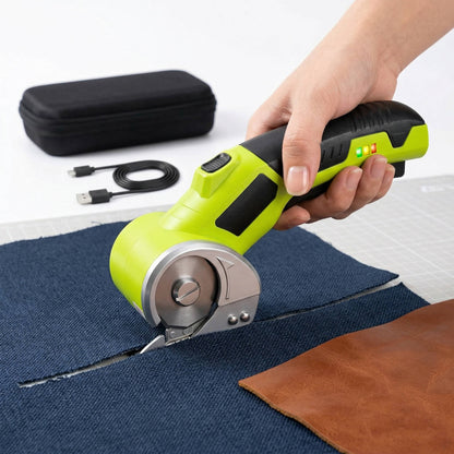 Electric Scissors with Work Light and Rechargeable Battery for Fabric and Cardboard