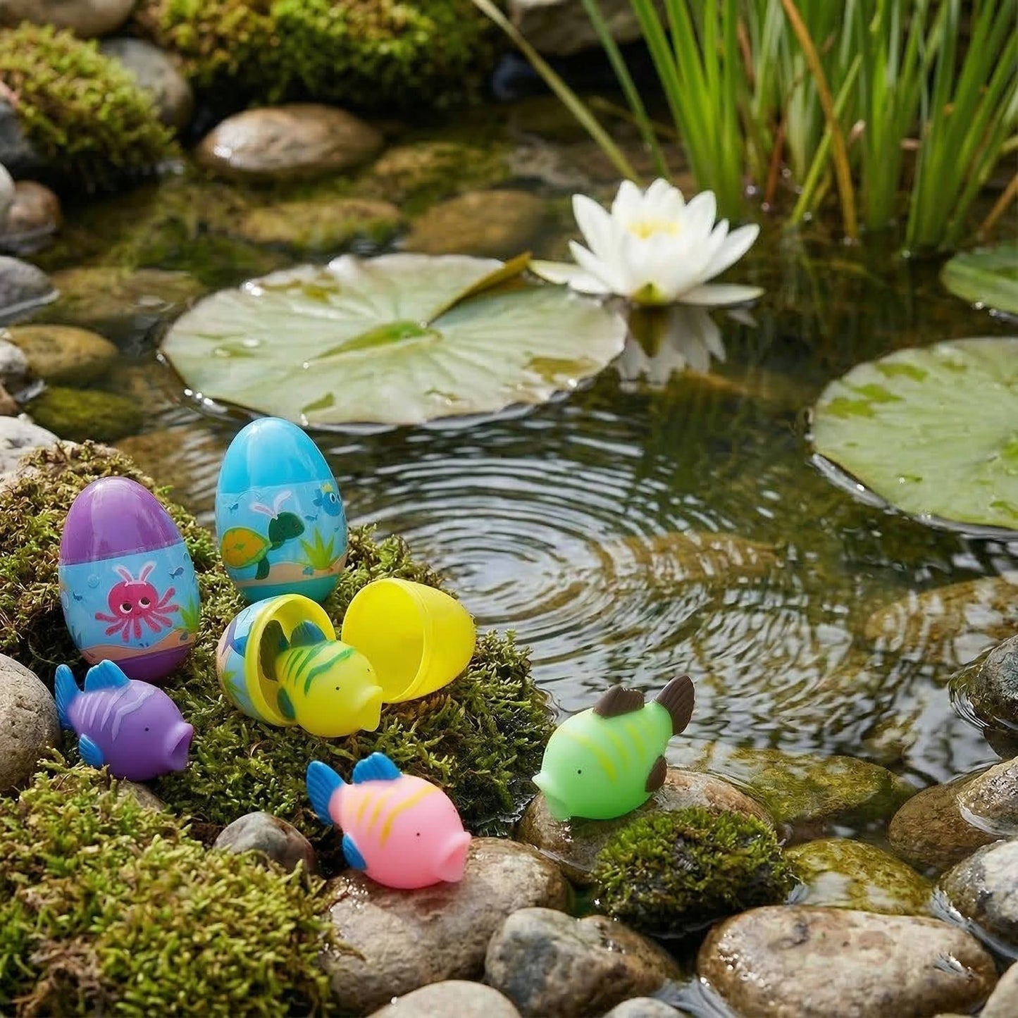 Squirt Toy Easter Eggs with Vinyl Water Toys and Split Open Design, 12 Piece Set