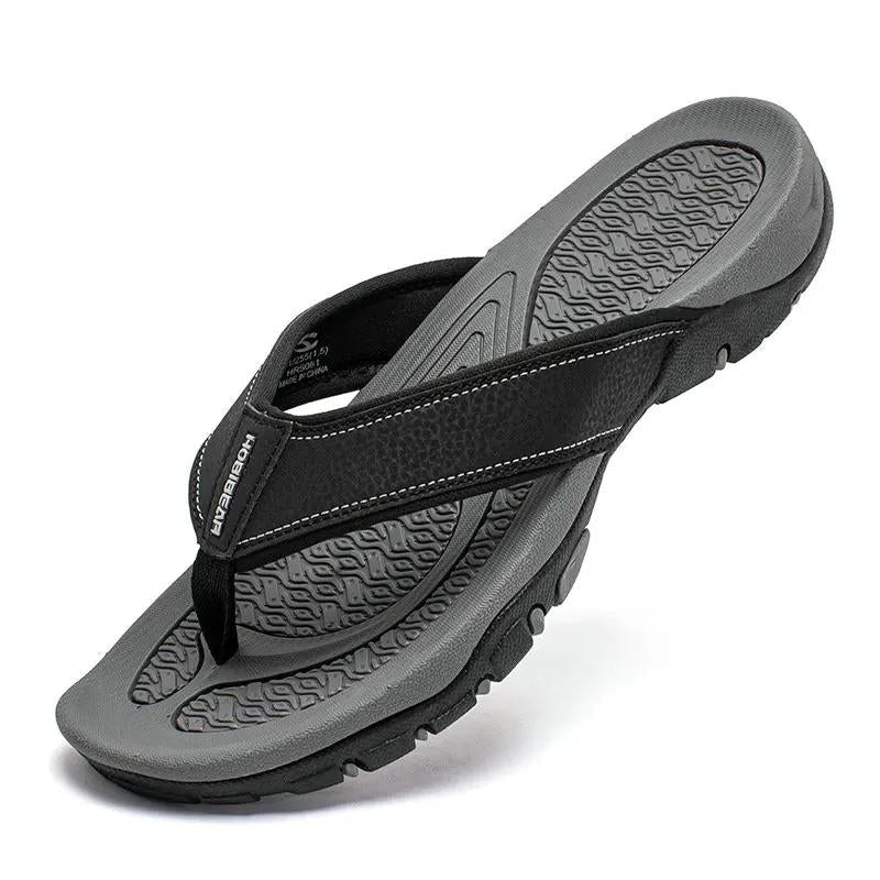 Mens Athletic Flip Flops with Arch Shaped Footbed and Wide Rubber Base in Ten Colors