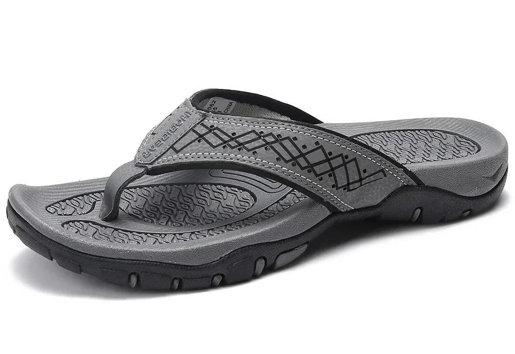 Mens Athletic Flip Flops with Arch Shaped Footbed and Wide Rubber Base in Ten Colors