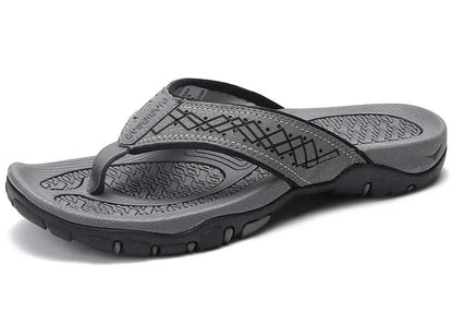Mens Athletic Flip Flops with Arch Shaped Footbed and Wide Rubber Base in Ten Colors