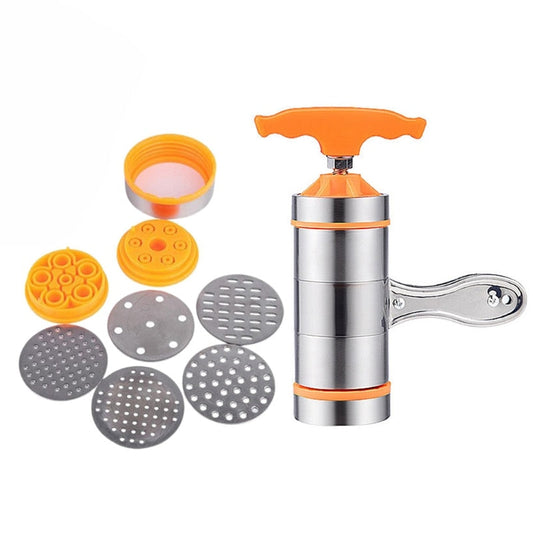 Manual Pasta Maker with Hand Crank Mechanism and Adjustable Rollers, Stainless Steel