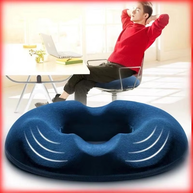 Memory Foam Donut Seat Cushion with Breathable Cover for Tailbone Support