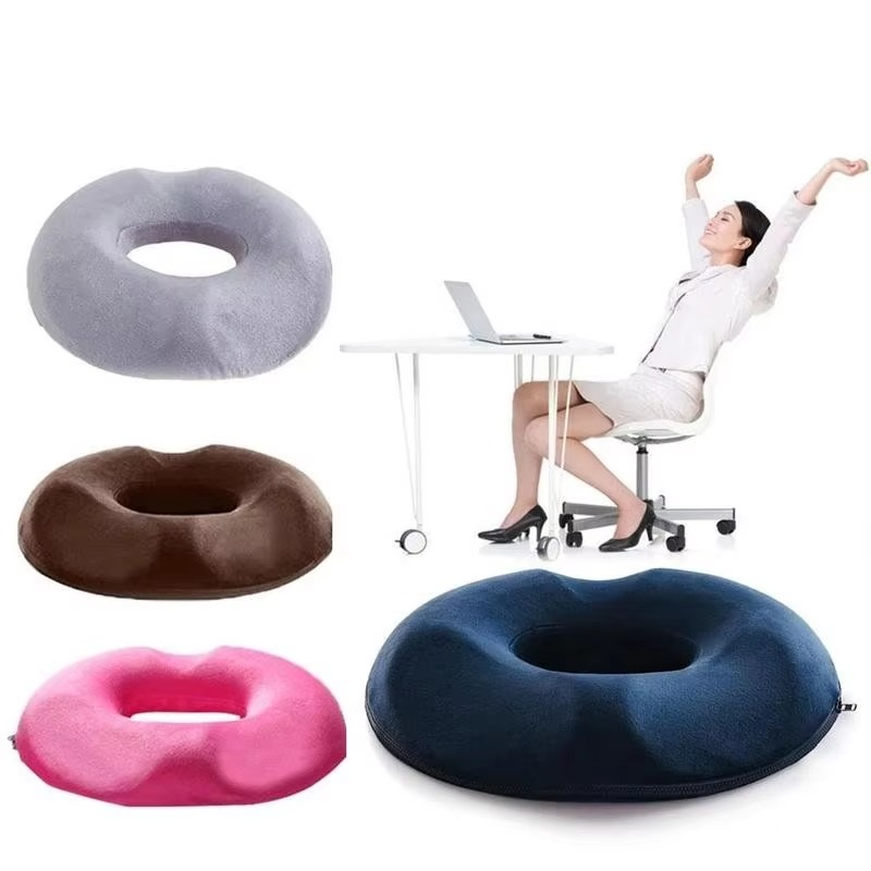 Memory Foam Donut Seat Cushion with Breathable Cover for Tailbone Support