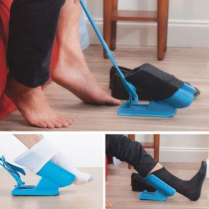 Sock Aid Device with 15.7 Inch Handle and Shoe Horn Function