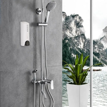 Wall Mounted Shower Dispenser with Triple Pump Chambers and Transparent Viewing