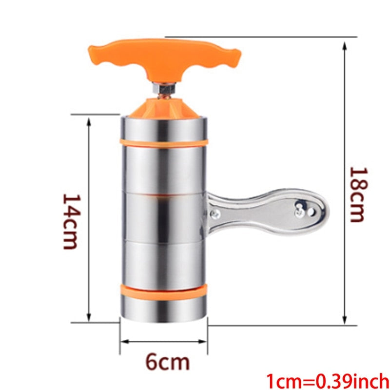 Manual Pasta Maker with Hand Crank Mechanism and Adjustable Rollers, Stainless Steel