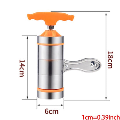 Manual Pasta Maker with Hand Crank Mechanism and Adjustable Rollers, Stainless Steel