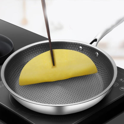 Stainless Steel Frying Pan with Pixel Pattern Surface and Scratch Resistant Coating