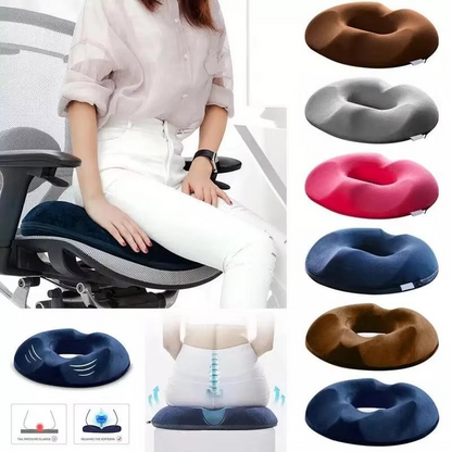 Memory Foam Donut Seat Cushion with Breathable Cover for Tailbone Support