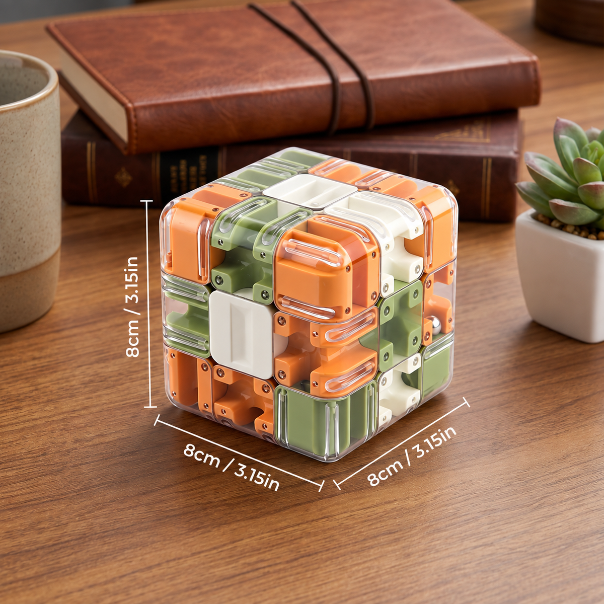 3D Maze Cube with Tilting Ball and Winding Pathways
