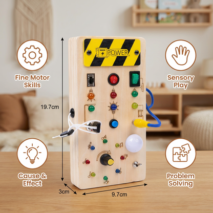 Wooden Sensory Switch Board with Lights for Kids