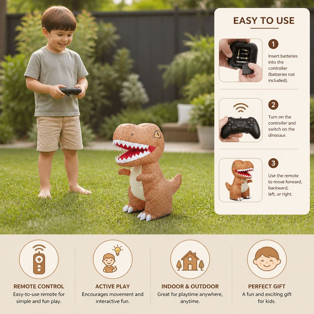 Battery Powered Walking Dinosaur T Rex with Remote Control