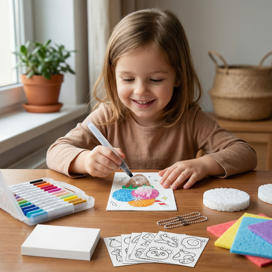 Creative Sponge Painting Art Set for Kids with Bubble Effect Textures