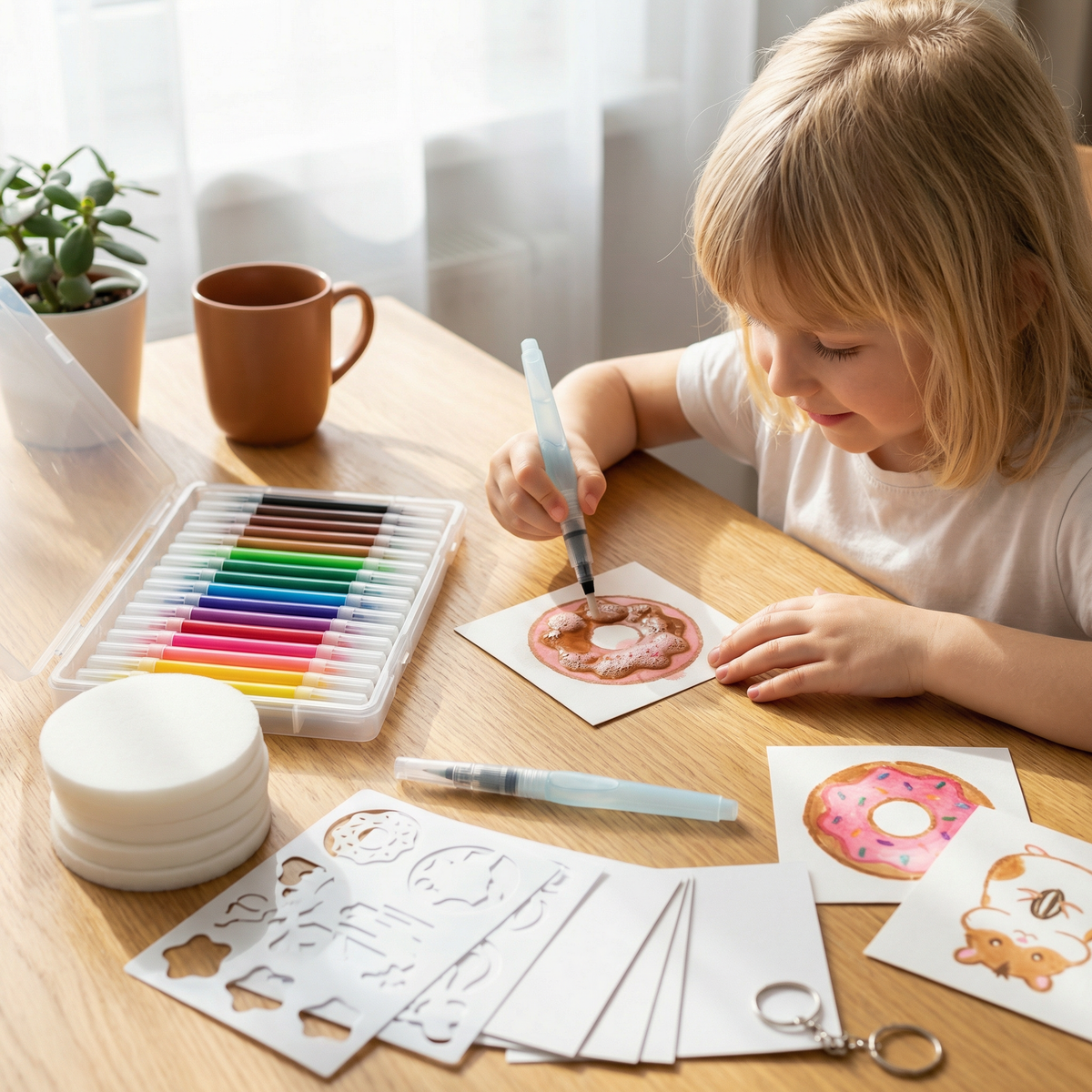 Creative Sponge Painting Art Set for Kids with Bubble Effect Textures