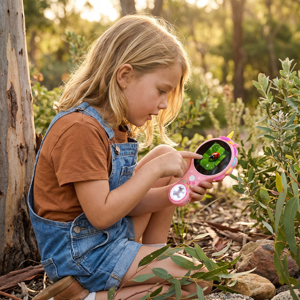 Kids Digital Video Microscope with an Integrated Screen, LED Lights and 500x Zoom in Four Animal Styles