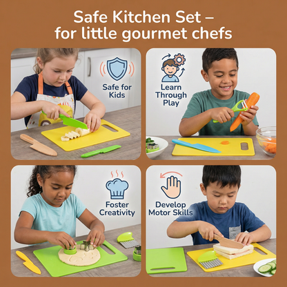 Pretend Play Kitchen Utensil Set for Small Hands in Seven Or Thirteen Piece Sizes
