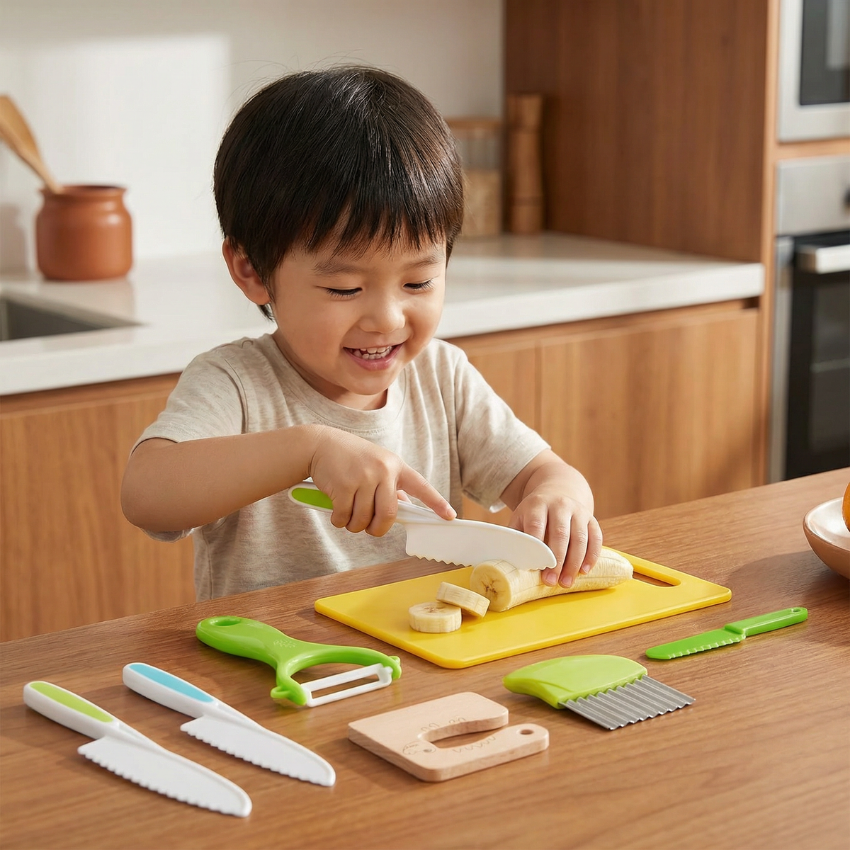 Pretend Play Kitchen Utensil Set for Small Hands in Seven Or Thirteen Piece Sizes