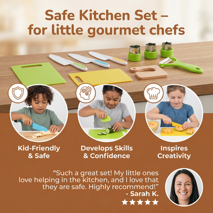 Pretend Play Kitchen Utensil Set for Small Hands in Seven Or Thirteen Piece Sizes
