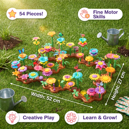 Flower Garden Building Toy with Peg Pieces for Creative Play