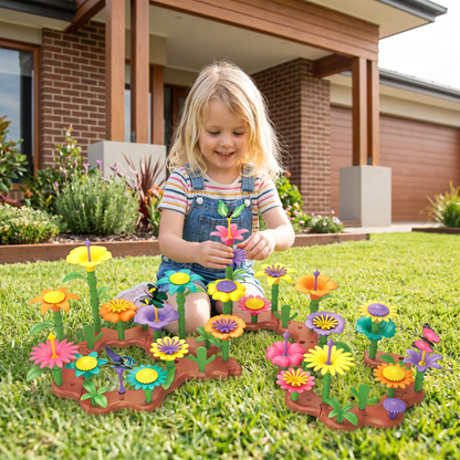 Flower Garden Building Toy with Peg Pieces for Creative Play