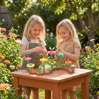 Flower Garden Building Toy with Peg Pieces for Creative Play