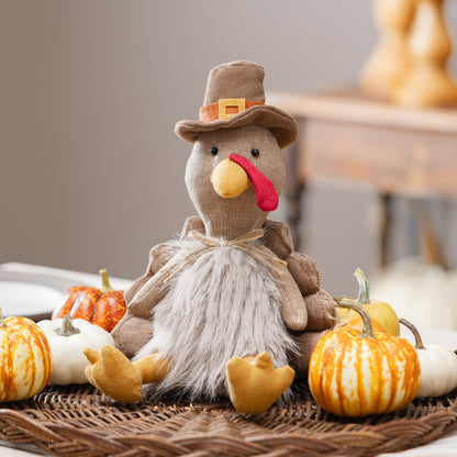 Harvest Turkey Fabric Table Accent, 12 Inches