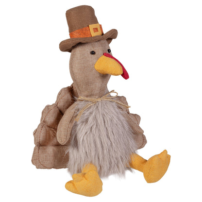 Harvest Turkey Fabric Table Accent, 12 Inches