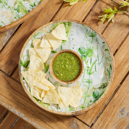 Round Chip and Dip Platter with Center Well, 13.5 Inch