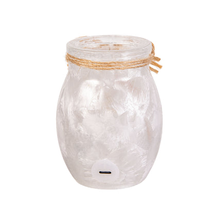 Multicolor LED Glass Jar with Seasonal Message and Battery Operation