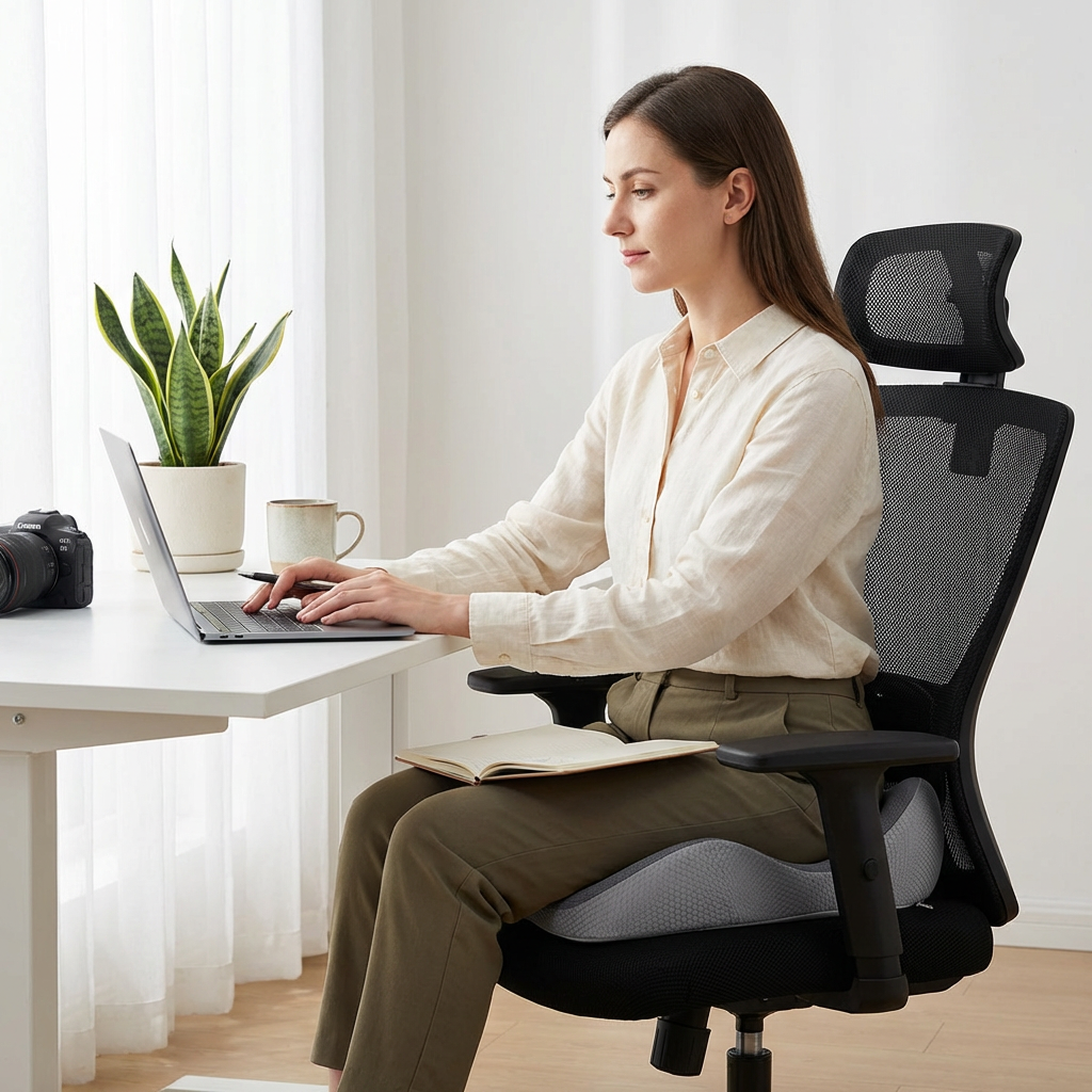 Adjustable Memory Foam Sit Bone Relief Seat Cushion