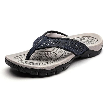 Mens Athletic Flip Flops with Arch Shaped Footbed and Wide Rubber Base in Ten Colors