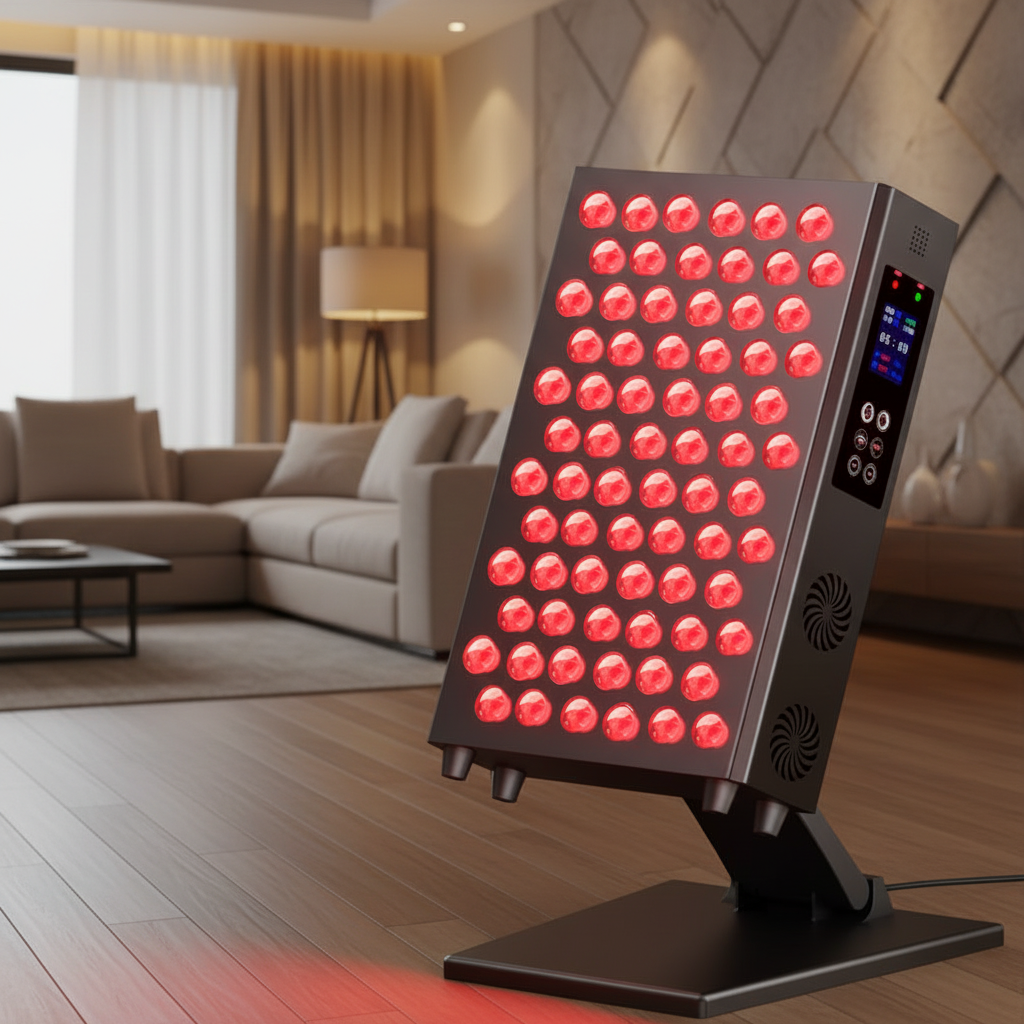 Red Light Therapy Panel with 660nm and 850nm Wavelengths, Dimmable Timer for Facial and Body Skin Care