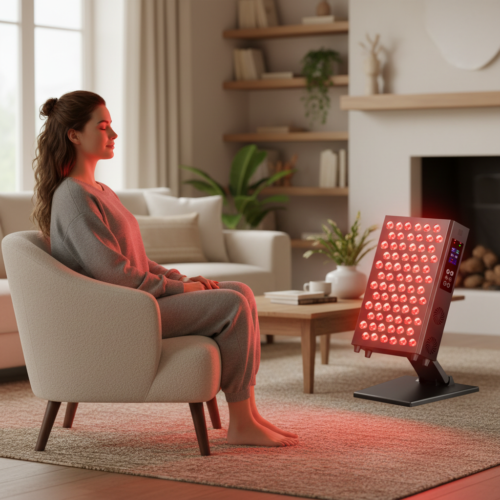 Red Light Therapy Panel with 660nm and 850nm Wavelengths, Dimmable Timer for Facial and Body Skin Care