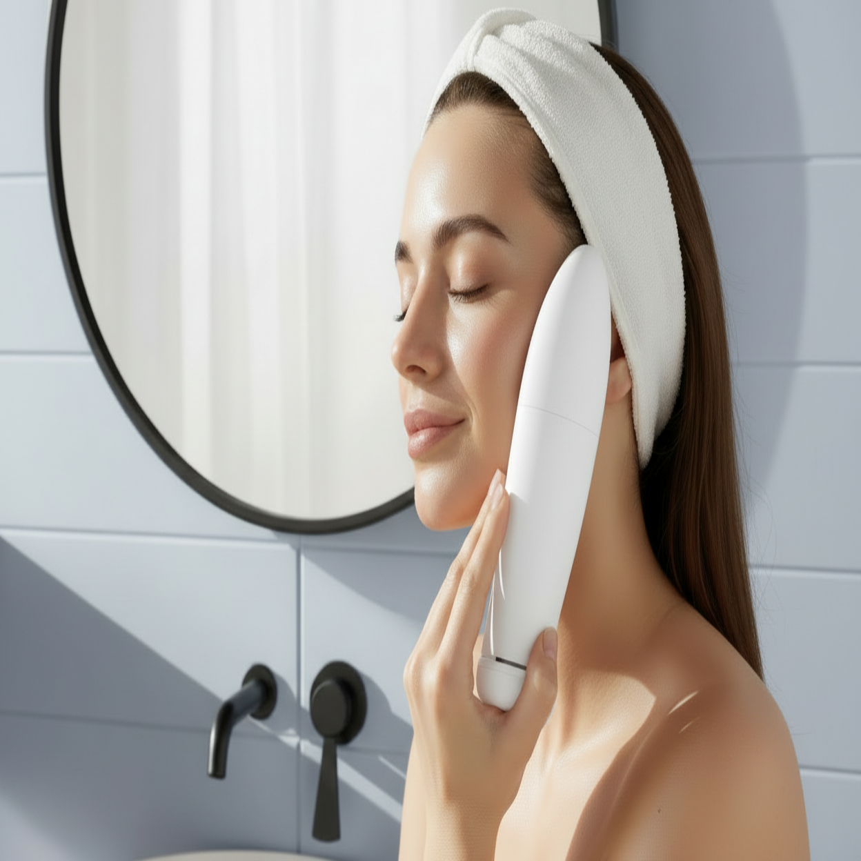 Electric Facial Cleansing Brush with 5 Modes and Silicone Head, Makeup Remover and Massager