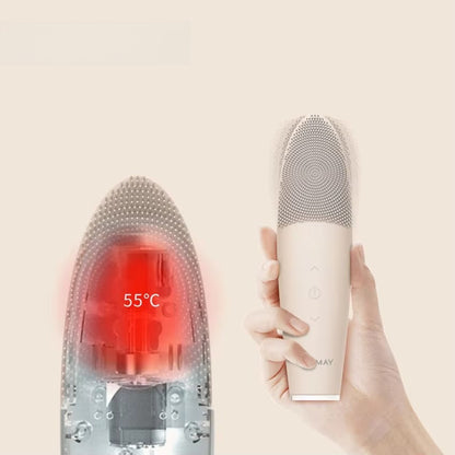 Electric Facial Cleansing Brush with 5 Modes and Silicone Head, Makeup Remover and Massager