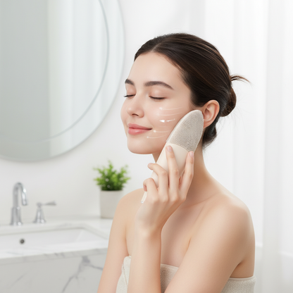 Electric Facial Cleansing Brush with 5 Modes and Silicone Head, Makeup Remover and Massager