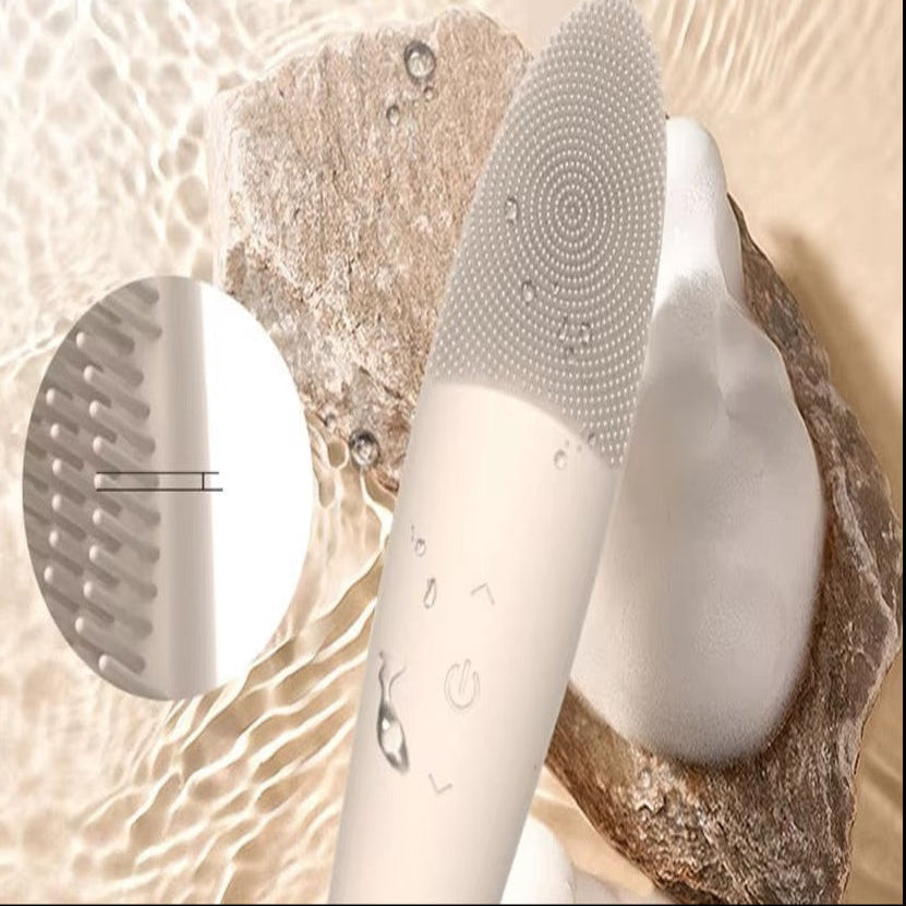 Electric Facial Cleansing Brush with 5 Modes and Silicone Head, Makeup Remover and Massager