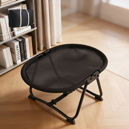 Elevated Pet Bed with Breathable Mesh Platform and Foldable Iron Frame, Storage Bag Included