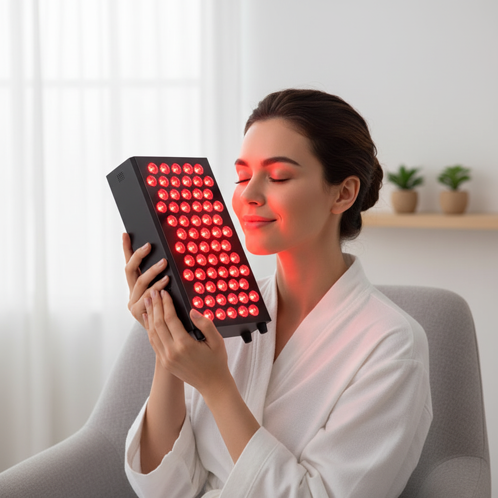 Red Light Therapy Panel with 660nm and 850nm Wavelengths, Dimmable Timer for Facial and Body Skin Care