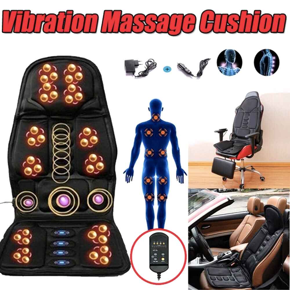 Heated Massage Chair Pad with 8 Massage Nodes and Remote Control for Home and Car