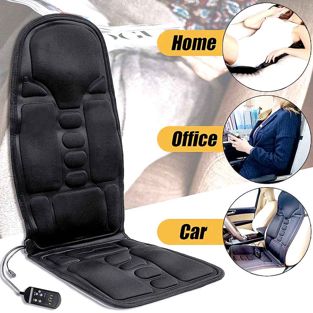 Heated Massage Chair Pad with 8 Massage Nodes and Remote Control for Home and Car