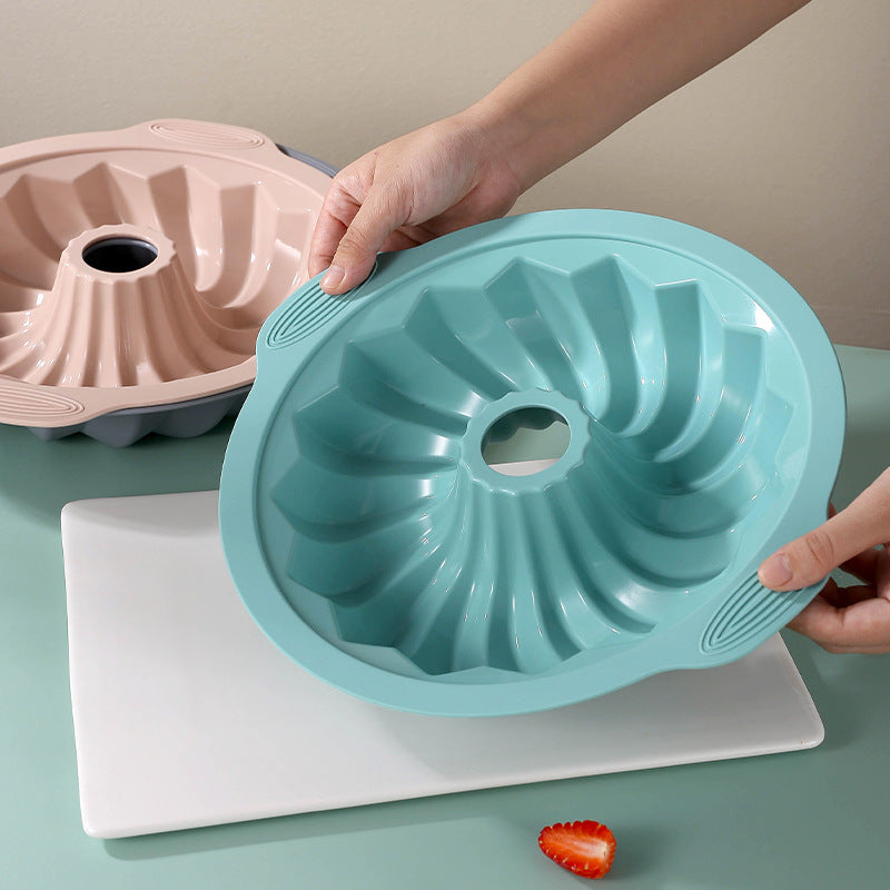 Food Grade Silicone Cake Mold with Decorative Pattern and Nonstick Release