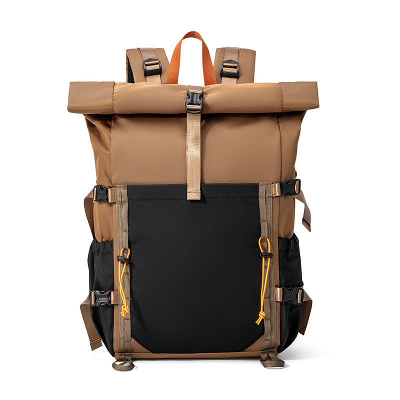 Rolltop Hiking Backpack with Expandable Storage and Padded Back Panel