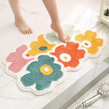 Heart Shaped Area Rug with Plush Fibers and Grip Backing, Machine Washable