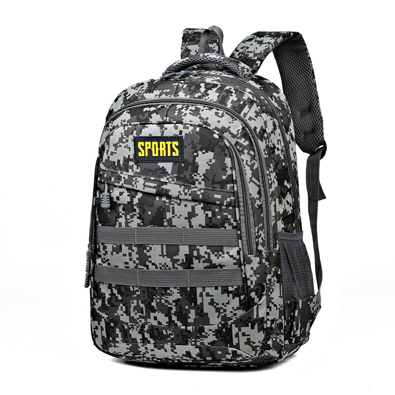 Camouflage Tactical Backpack with Webbing Loops and Breathable Back Panel
