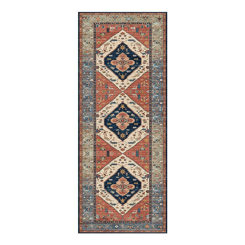 Vintage Pattern Floor Runner with Non Slip Backing and Machine Washable Woven Fibers